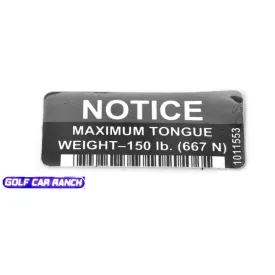 1011553 DECAL, TRAILER HITCH