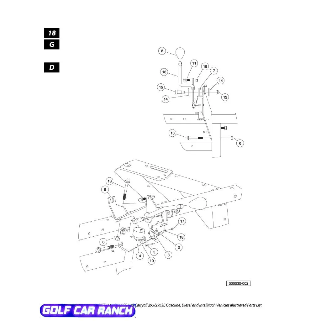 103187501 WELDMENT, FNR SHIFTER, CLUB CAR