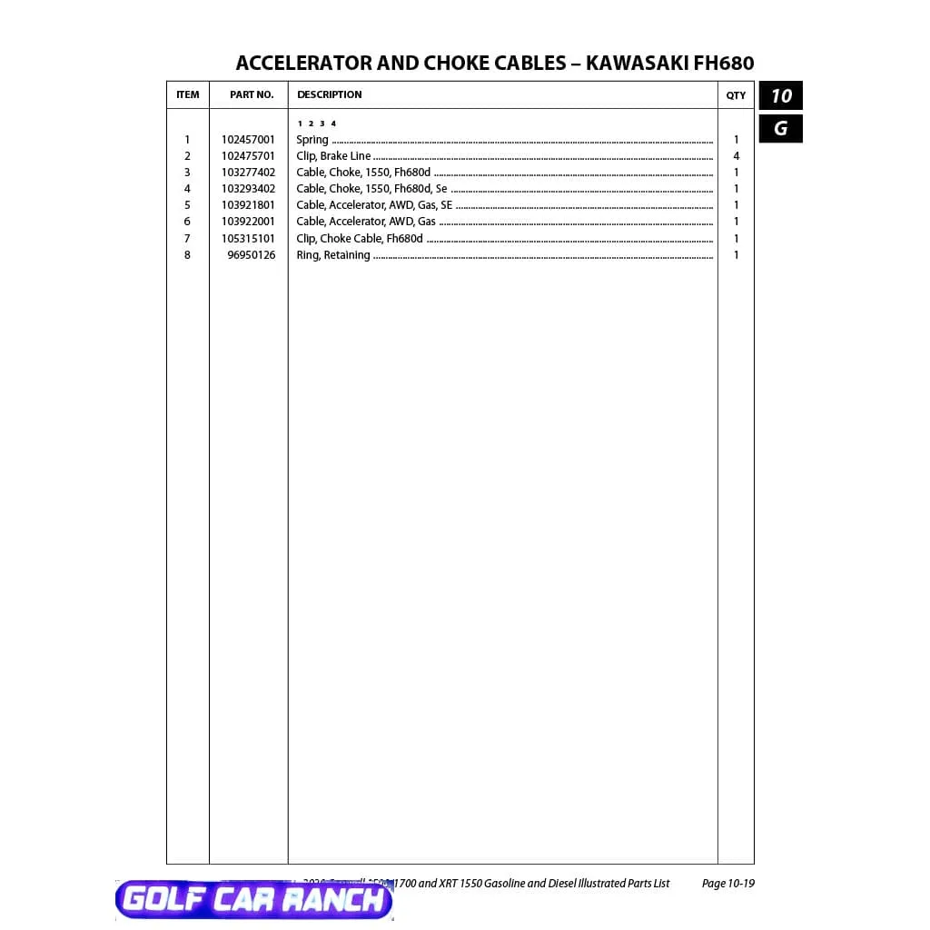 105315101 CLIP, CHOKE CABLE, FH680D