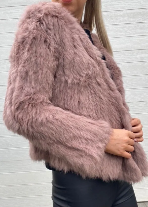 Ada Fur Jacket - Blush pink