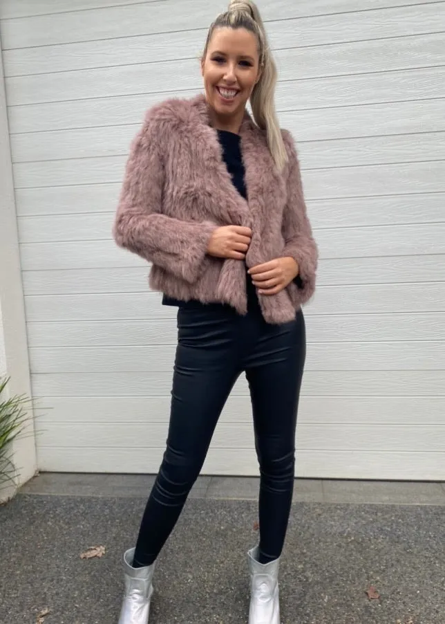 Ada Fur Jacket - Blush pink