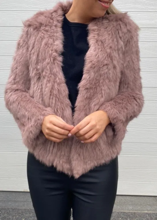 Ada Fur Jacket - Blush pink