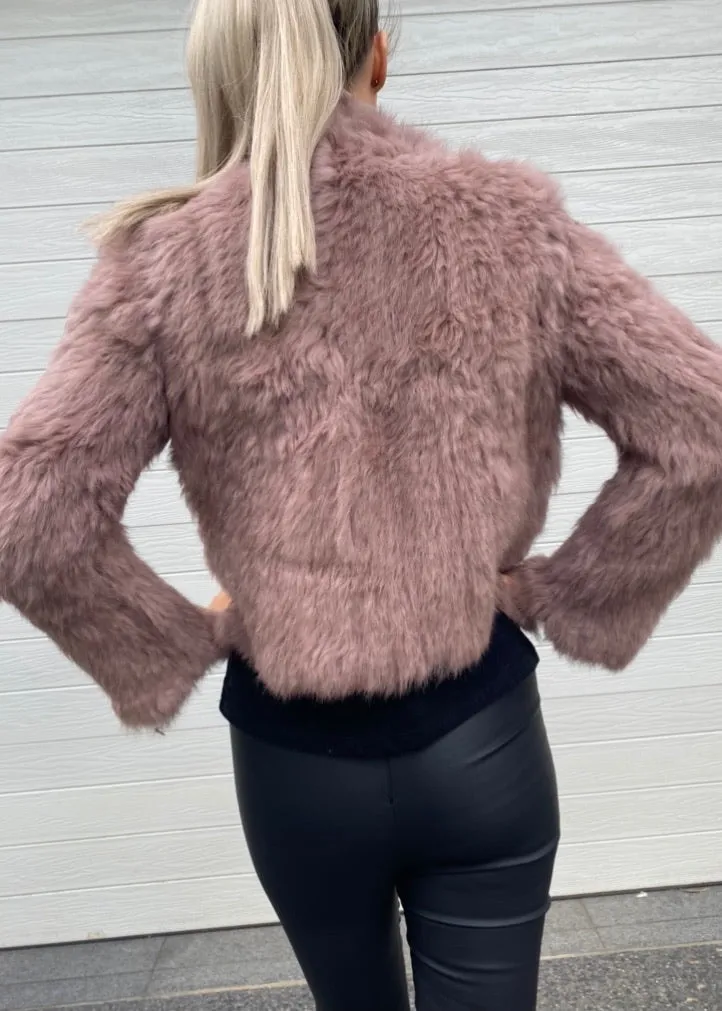 Ada Fur Jacket - Blush pink