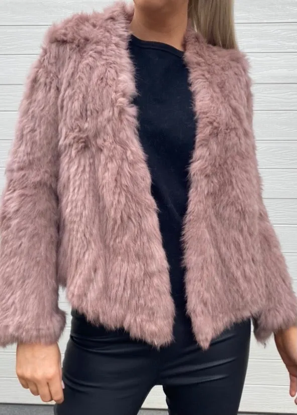 Ada Fur Jacket - Blush pink