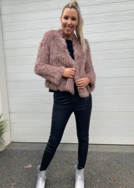 Ada Fur Jacket - Blush pink