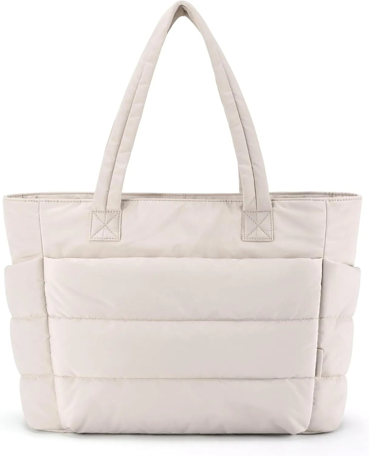 BAGSMART Tote Bag for Women, Lightweight Puffy Tote Bag with Compartments, Quilted Shoulder Bag Handbag for Travel, Work