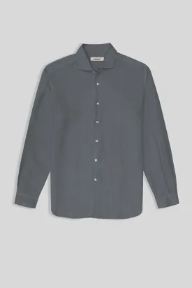 basic linen shirt smoke