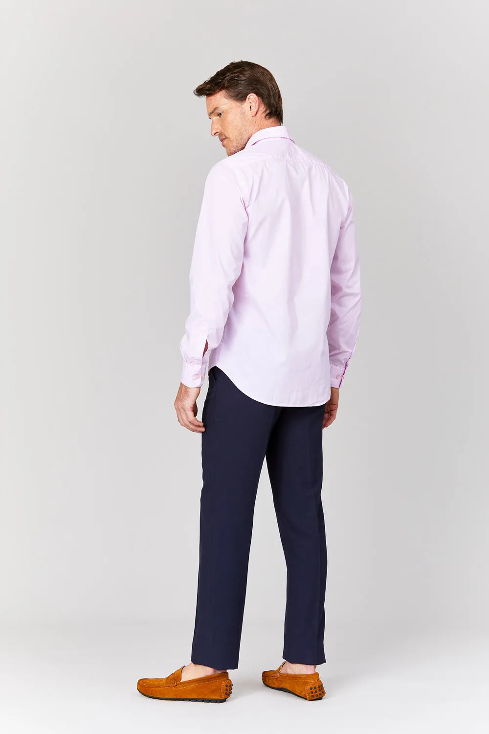 basic pink cotton muslin shirt