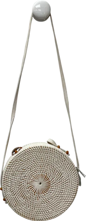 betsy & floss Beige Santorini Round Basket Bag One Size