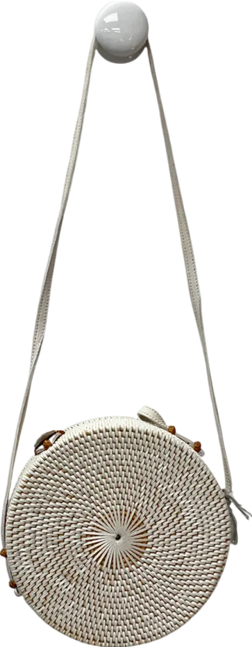 betsy & floss Beige Santorini Round Basket Bag One Size