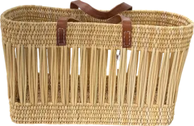 bohemia Beige Decorative Reed Basket Bag One Size