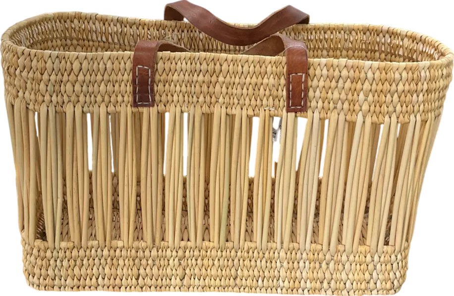 bohemia Beige Decorative Reed Basket Bag One Size