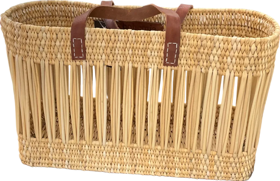 bohemia Beige Decorative Reed Basket Bag One Size