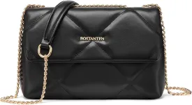 BOSTANTEN Crossbody Bags for Women Small Purse Vegan Leather Quilted Shoulder Bag With Chain Trendy Ladies Handbags