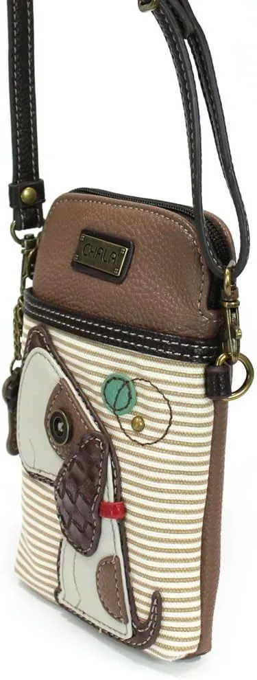 CHALA Cell Phone Crossbody Purse-Women PU Leather/Canvas Multicolor Handbag with Adjustable Strap