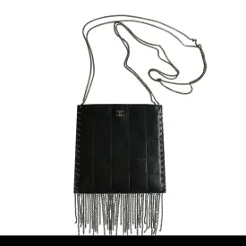 Chanel 2002 Vintage Edgy Punk Fringe Chain Quilted Mini Tote Crossbody Bag