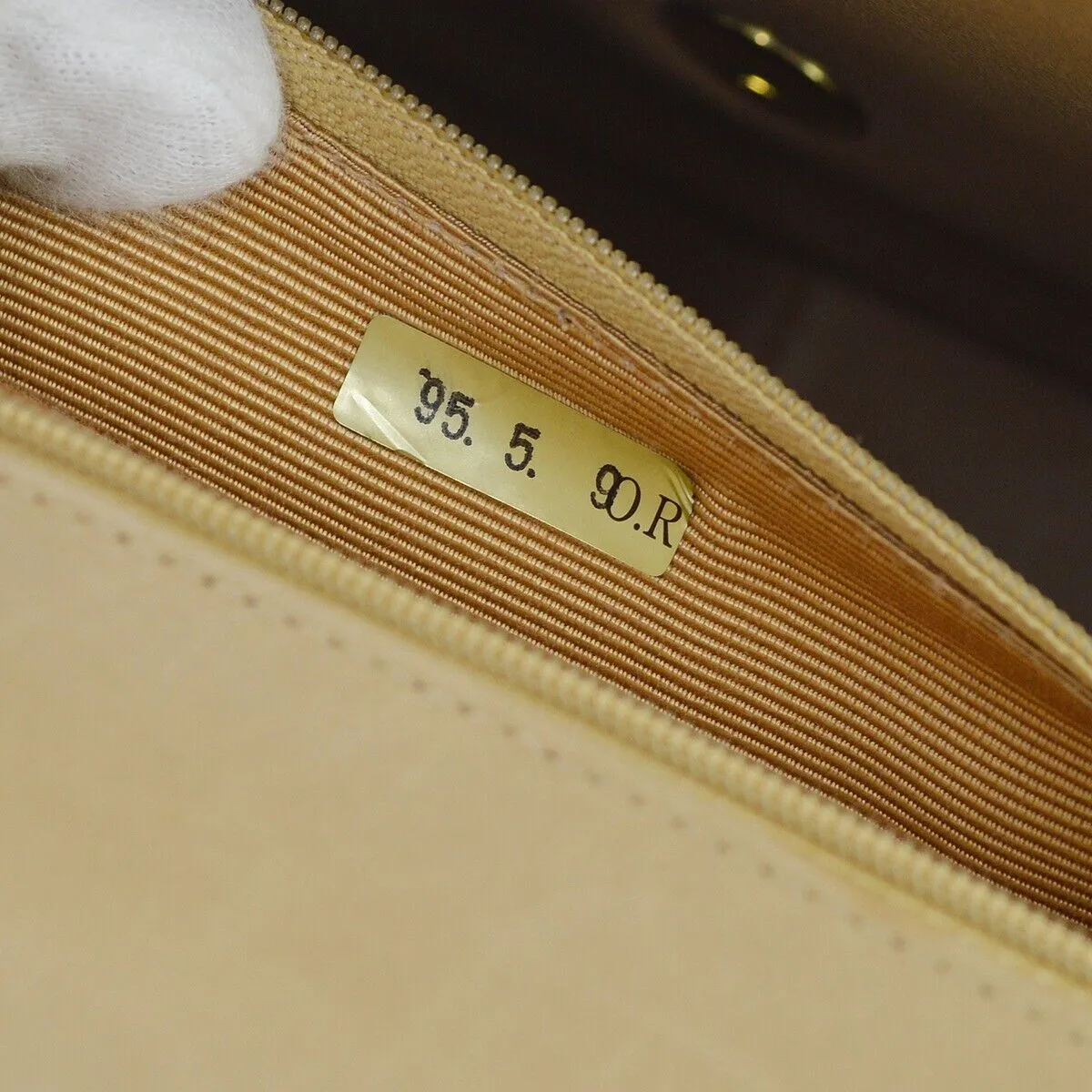 Chanel Beige Lambskin Jumbo Classic Flap