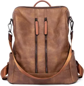 CLUCI Leather Backpack Purse for Women Convertible Large Travel Ladies Designer Fashion Casual College Shoulder Bag
