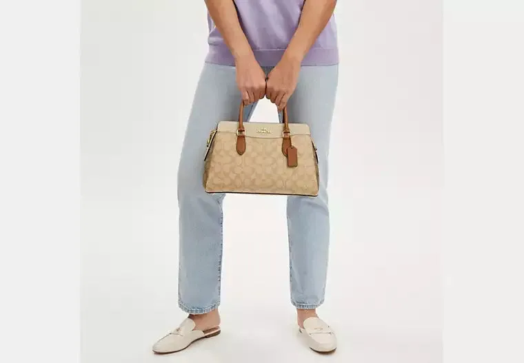 Coach Darcie Carryall Bag In Blocked Signature Canvas