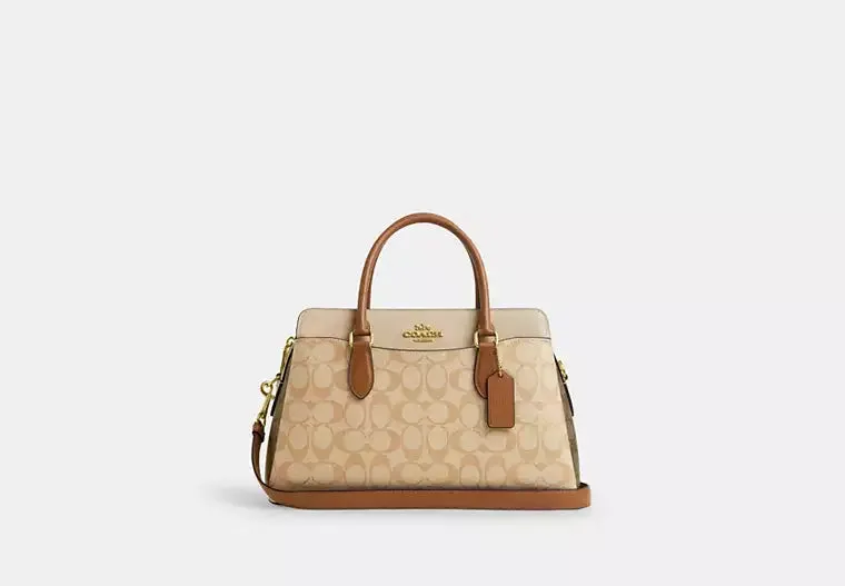 Coach Darcie Carryall Bag In Blocked Signature Canvas