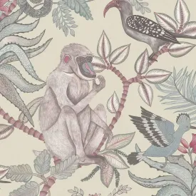 Cole & Son 'Savuti - Dove & Powder Blue on Safari' Wallpaper