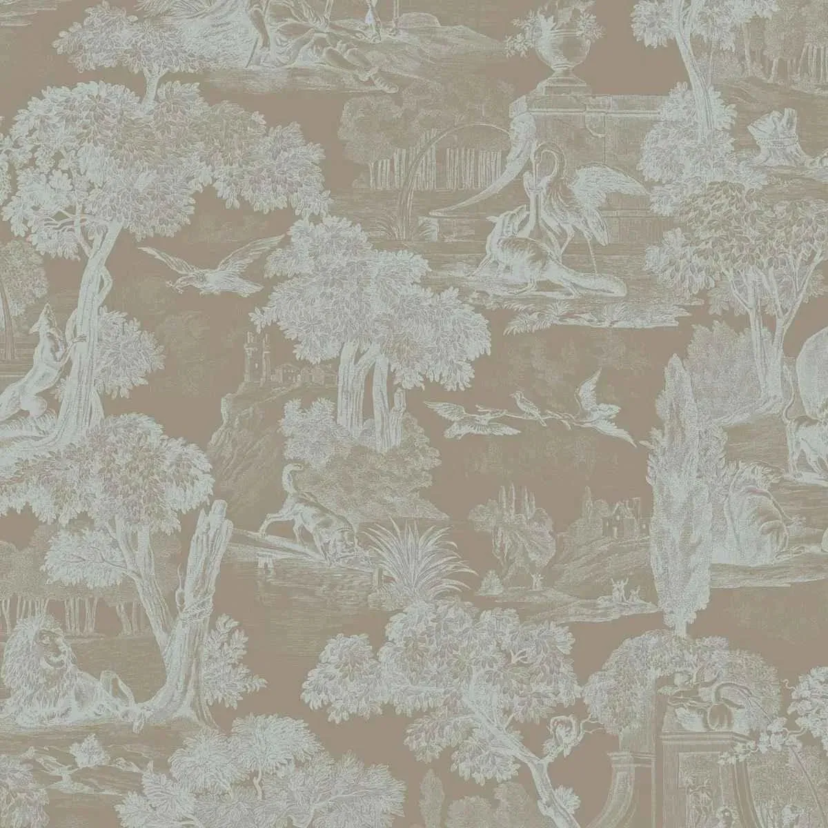 Cole & Son 'Versailles - Seafoam on Soot' Wallpaper