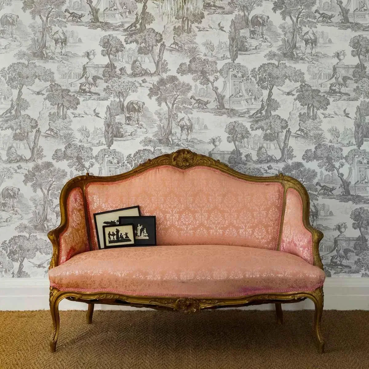Cole & Son 'Versailles - Soot and Snow' Wallpaper