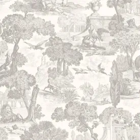 Cole & Son 'Versailles - Soot and Snow' Wallpaper