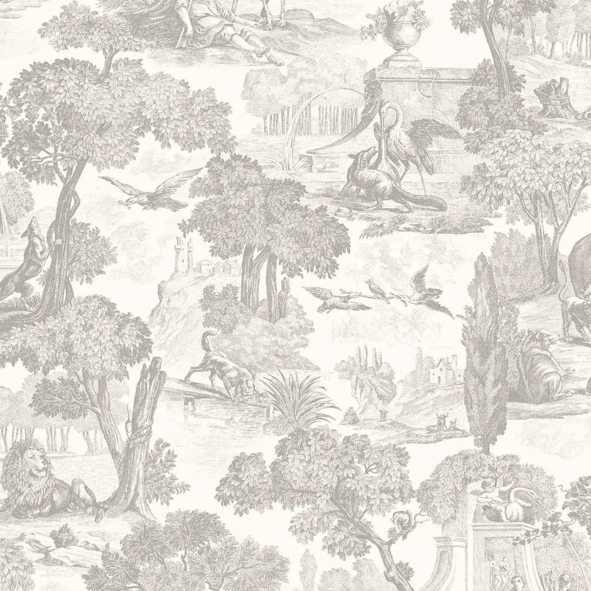 Cole & Son 'Versailles - Soot and Snow' Wallpaper