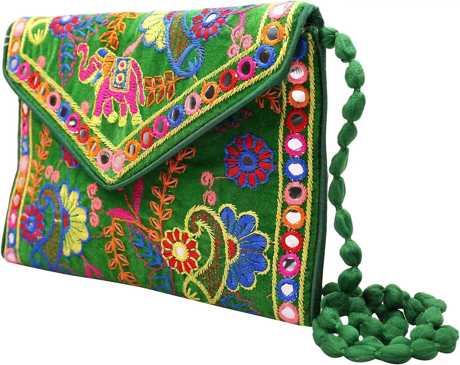 Craft Trade Clutch Bags for Women - Rajasthani Hand Embroidered Mini Crossbody Bag Women's Cluches for Wedding Party Gifts