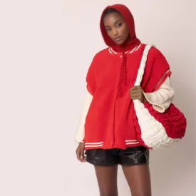 Delta Sigma Theta DST Sorority Inspired Bag Large Red Ivory Quilted Shoulder Bag