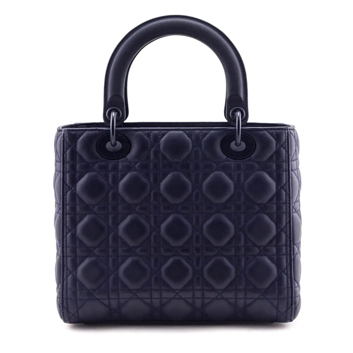 Dior Navy Ultramatte Cannage Calfskin Medium Lady Dior Bag