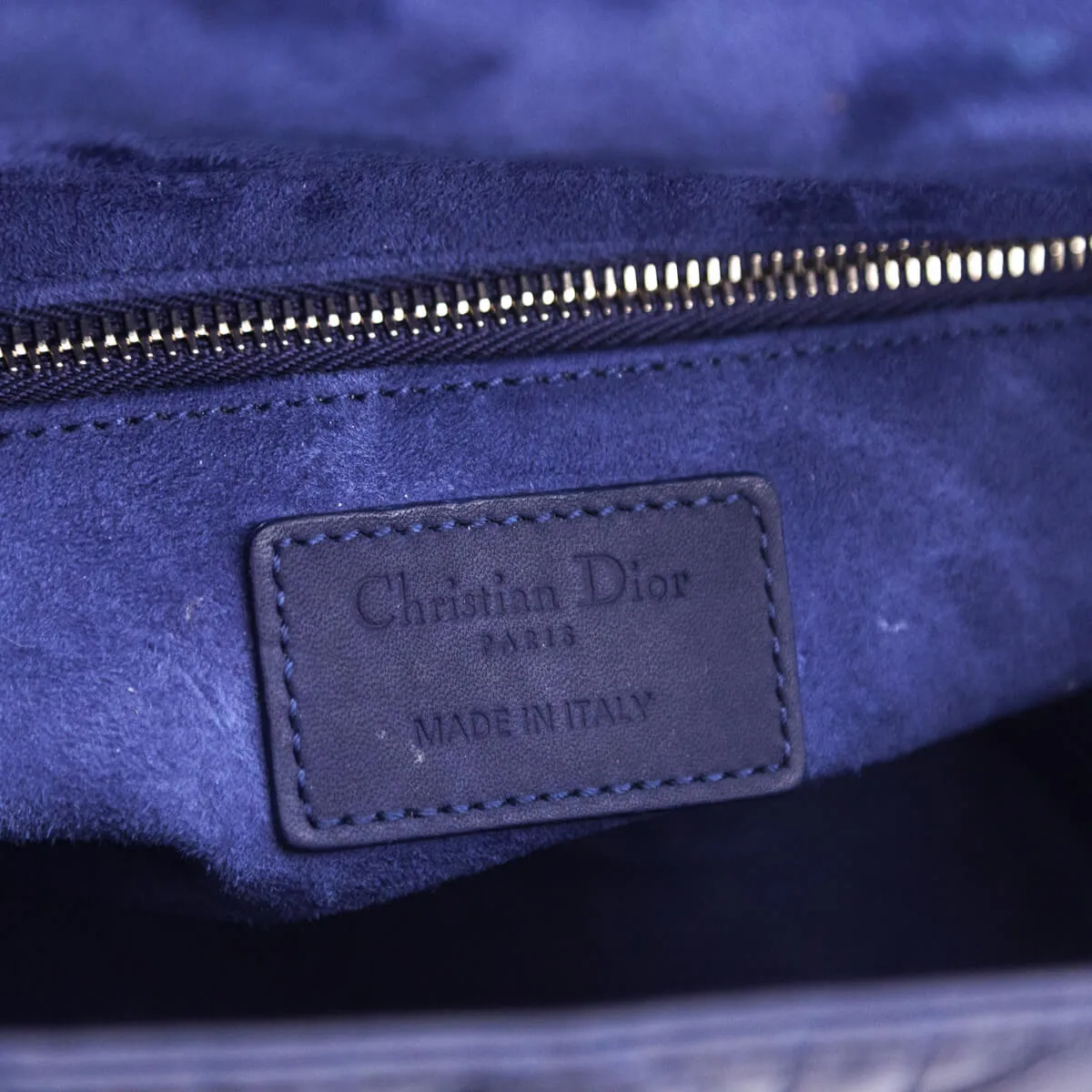 Dior Navy Ultramatte Cannage Calfskin Medium Lady Dior Bag