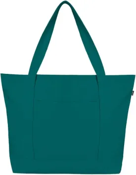 Ecoright Canvas Tote Bag for Women with Zip & Inner Pocket, 100% Organic Cotton Tote Bags for Men, Shopping, Beach