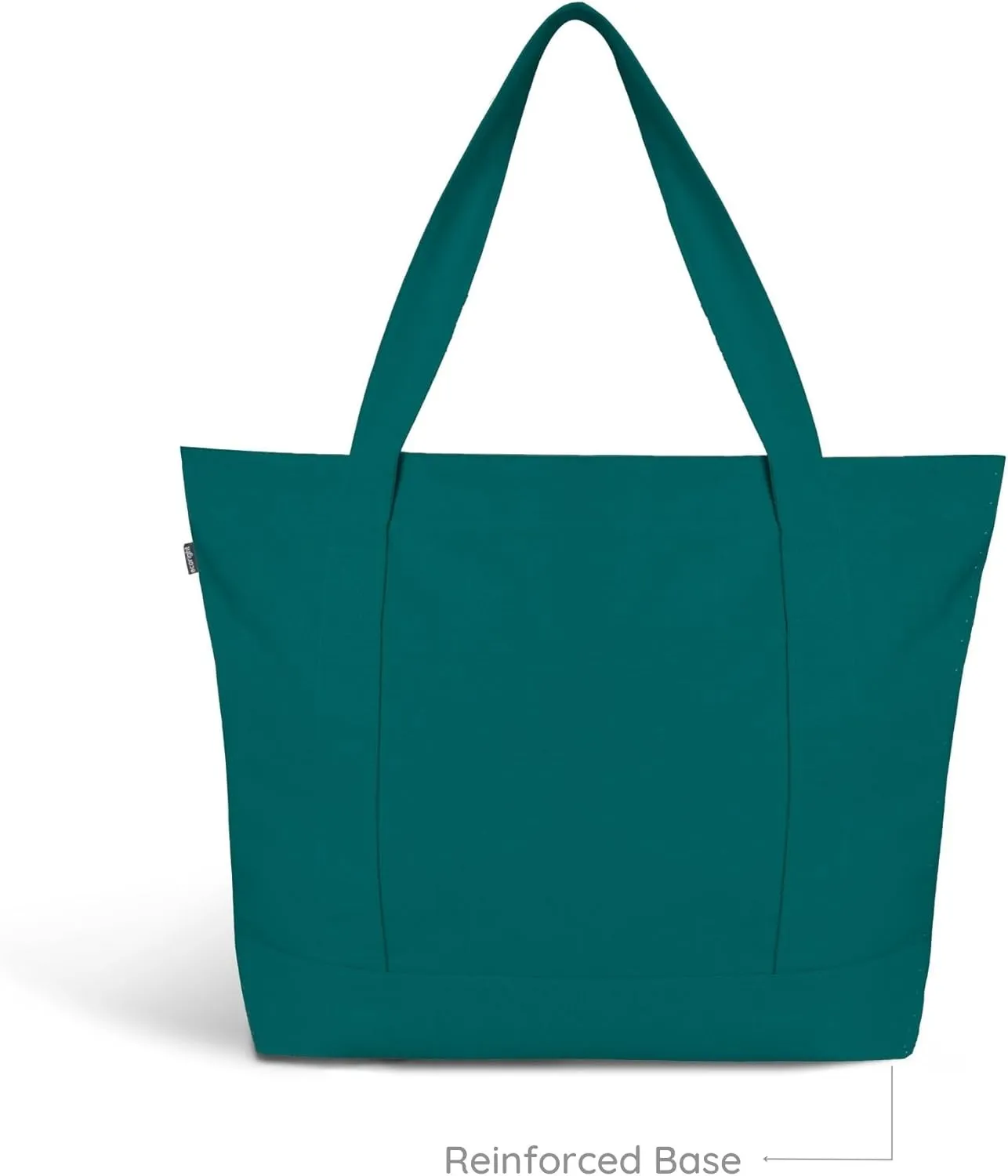 Ecoright Canvas Tote Bag for Women with Zip & Inner Pocket, 100% Organic Cotton Tote Bags for Men, Shopping, Beach