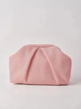 Elegant Pink Pleated Clutch Handbag