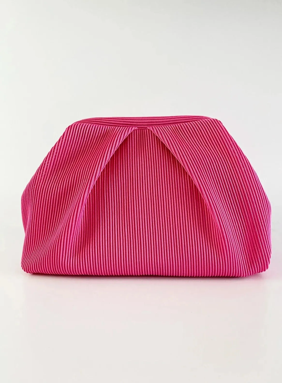 Elegant Pink Pleated Clutch Handbag