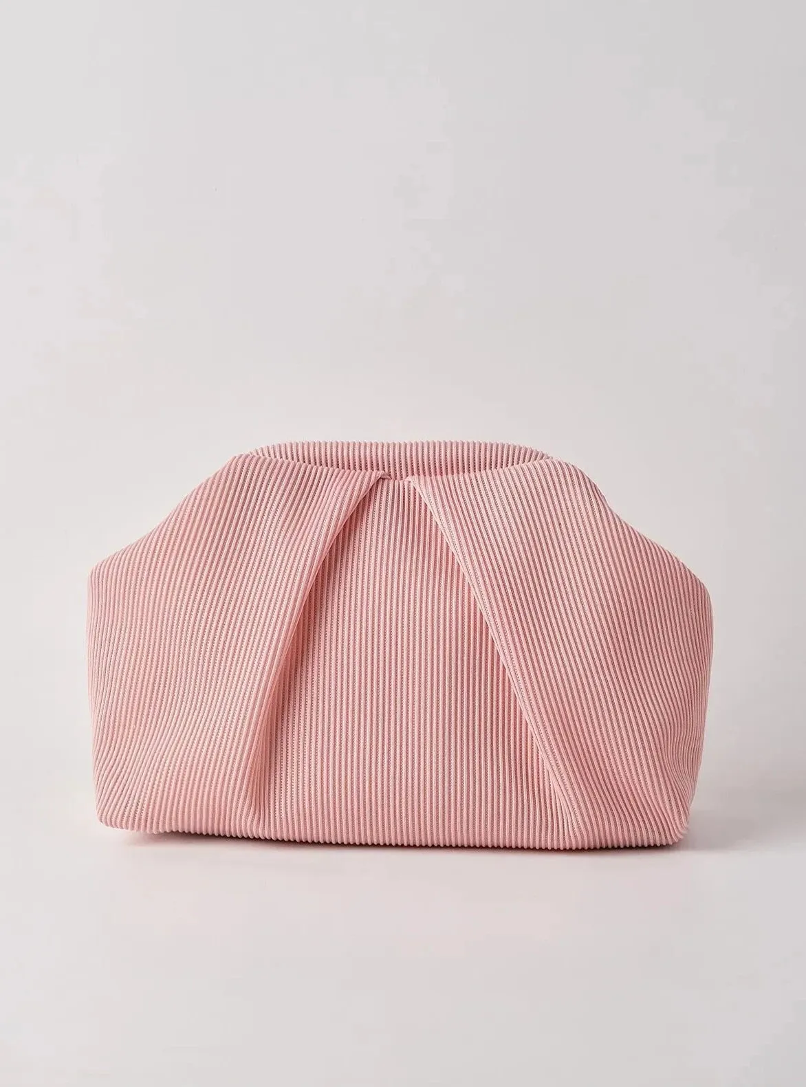 Elegant Pink Pleated Clutch Handbag