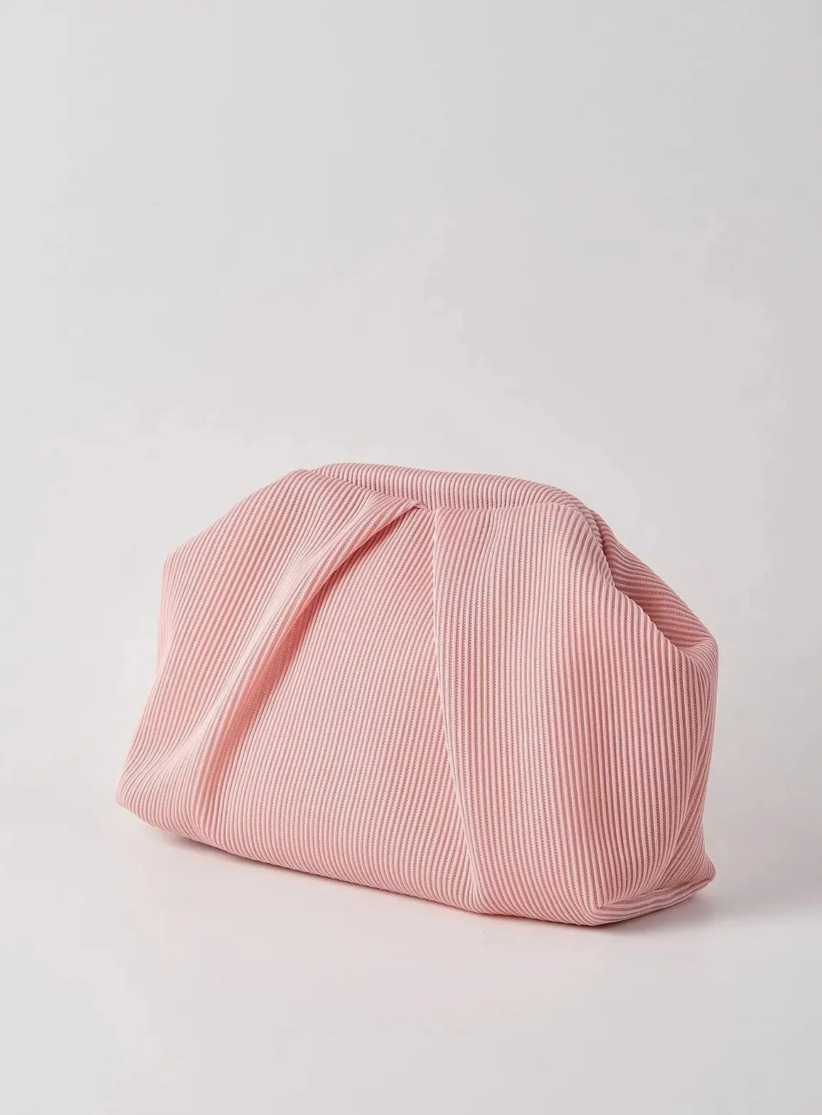 Elegant Pink Pleated Clutch Handbag