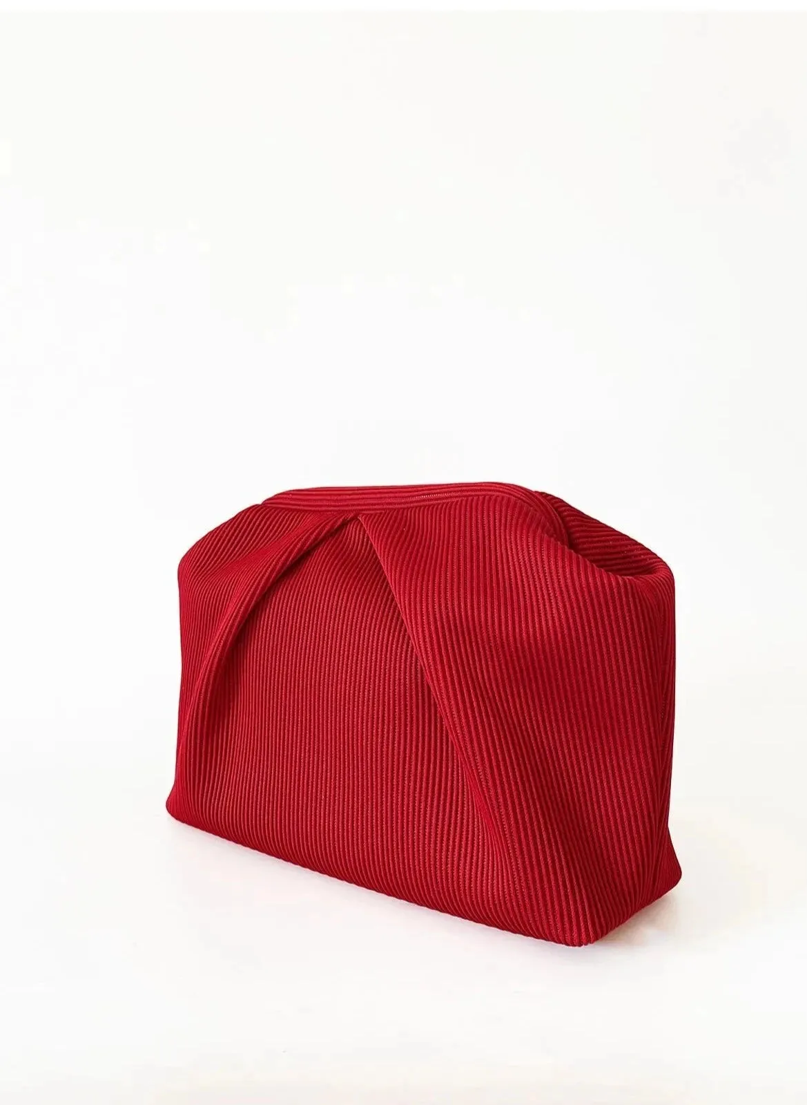Elegant Pink Pleated Clutch Handbag