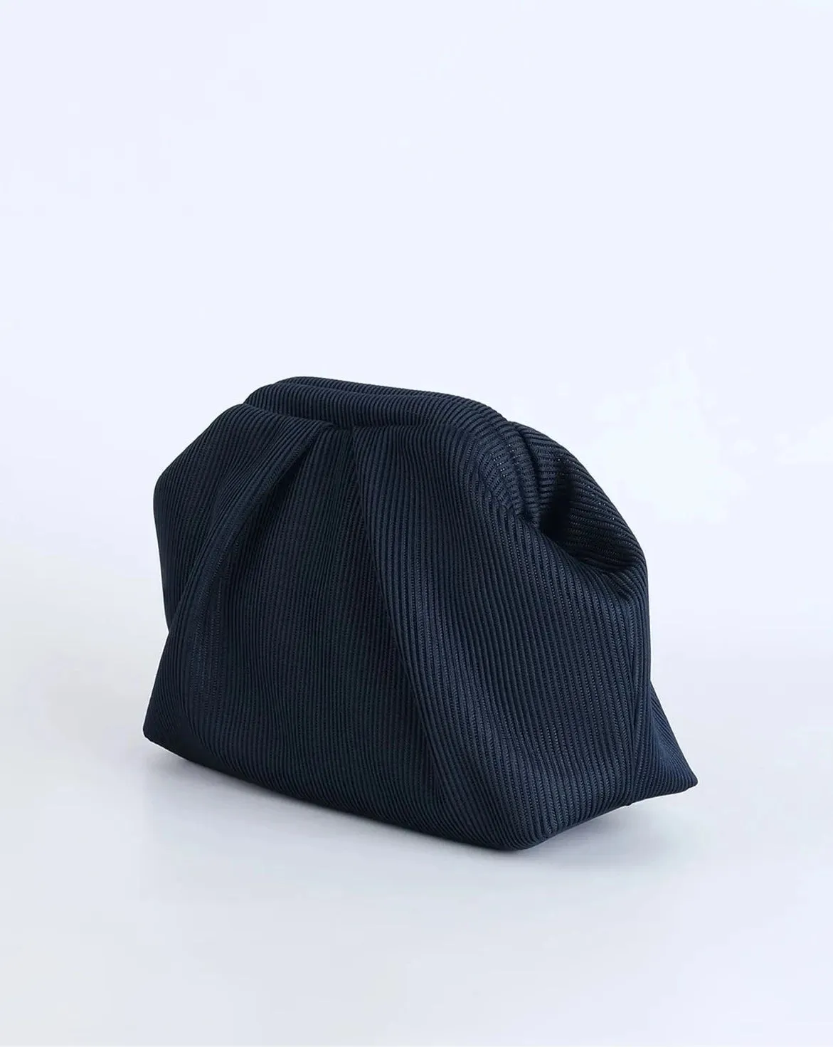 Elegant Soft Blue Pleated Clutch Handbag