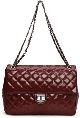 Eslcorri Crossbody Purses for Women Quilted Shoulder Bag Medium Chain Purse Trendy Ladies Handbag PU Leather Pocketbooks