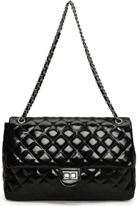 Eslcorri Crossbody Purses for Women Quilted Shoulder Bag Medium Chain Purse Trendy Ladies Handbag PU Leather Pocketbooks