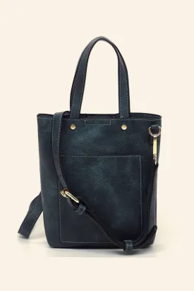 Faux Leather Mini Tote Crossbody Bag