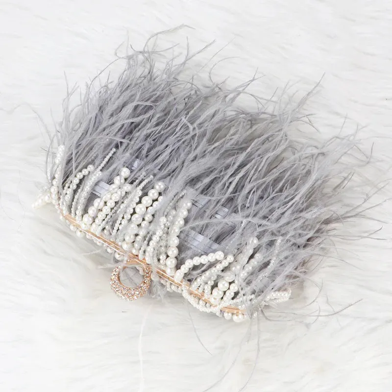 Feather Me Funky Rhinestone Clutch