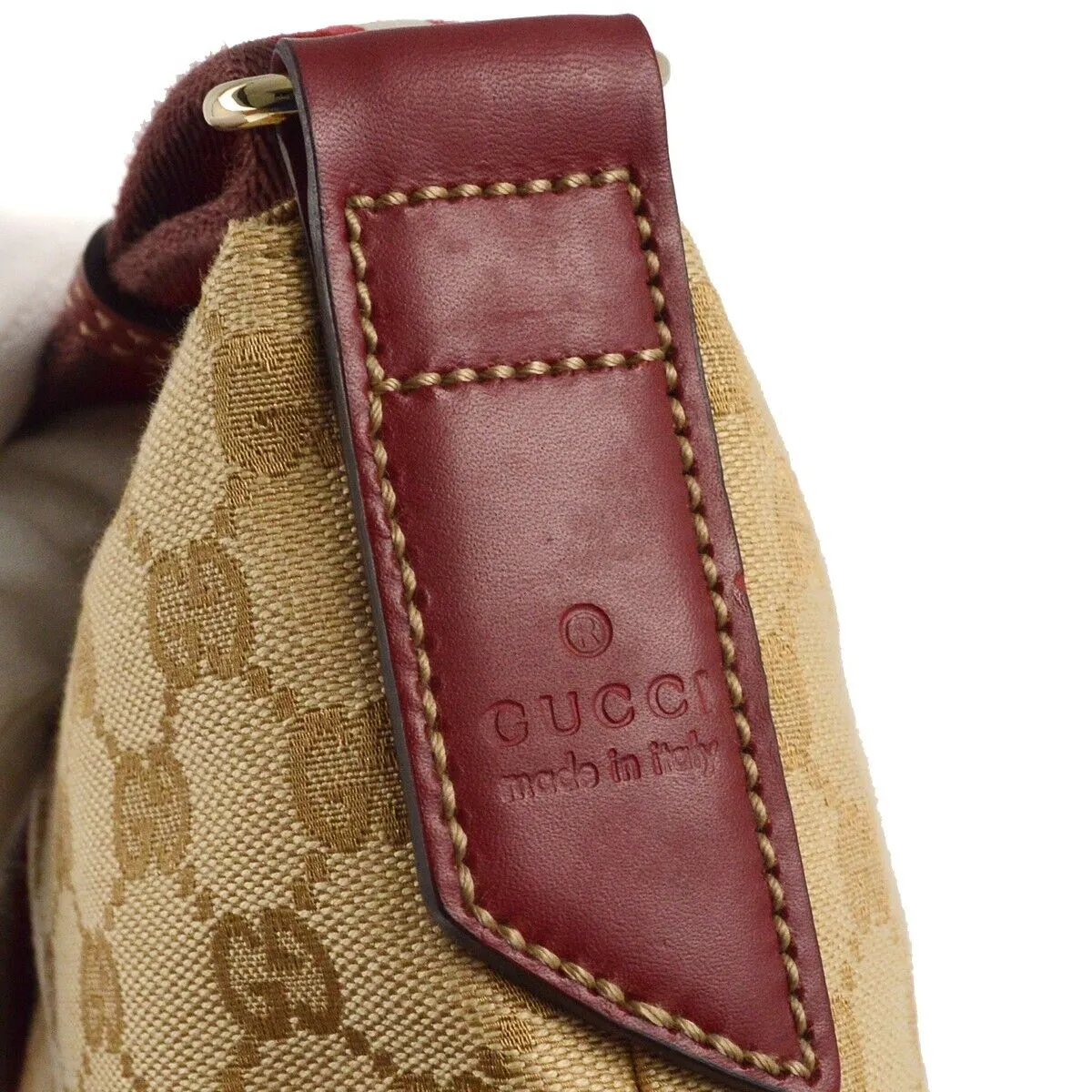 Gucci Beige Bordeaux Gg Crossbody Bag