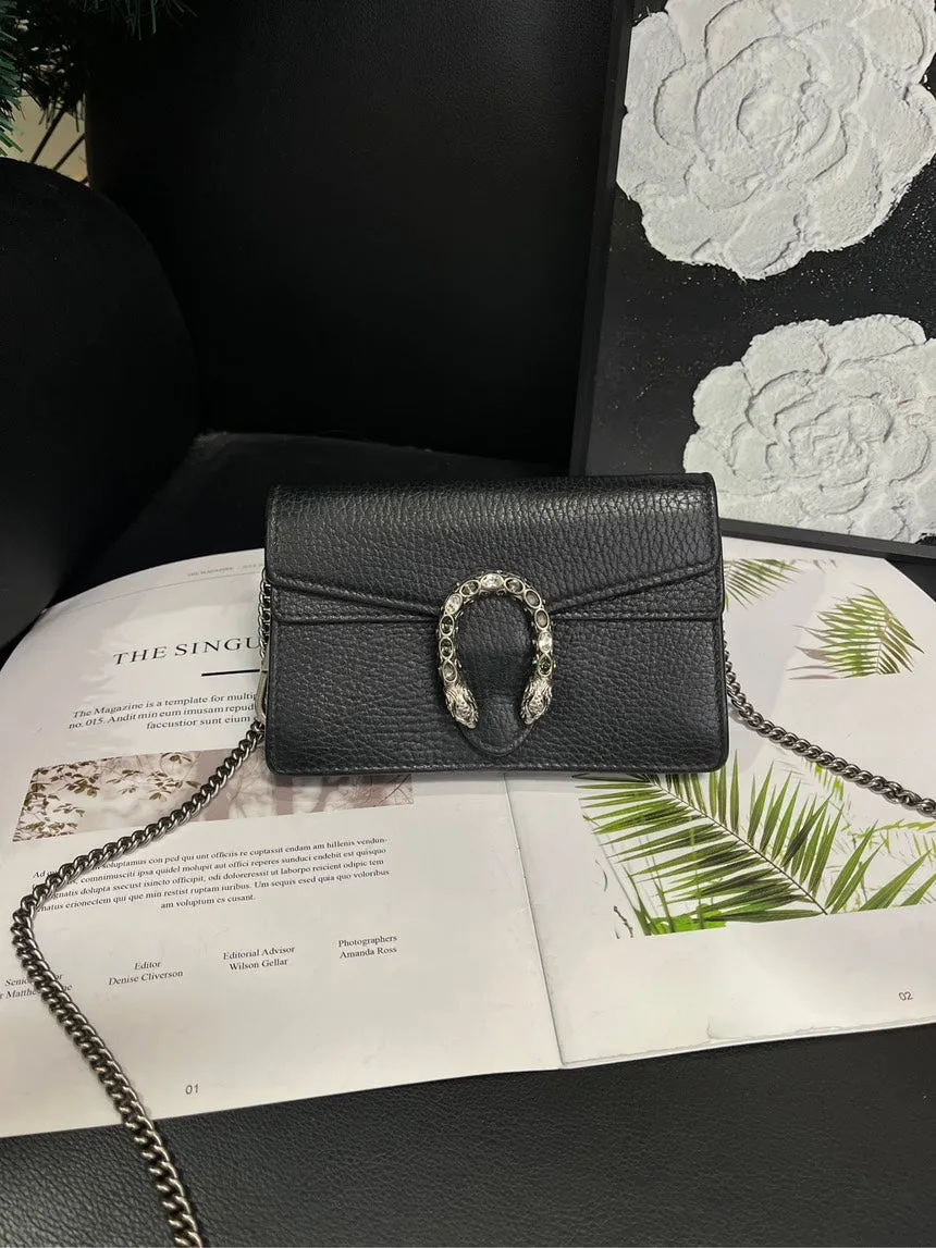 Gucci Black Mini Dionysus WOC Crossbody Bag