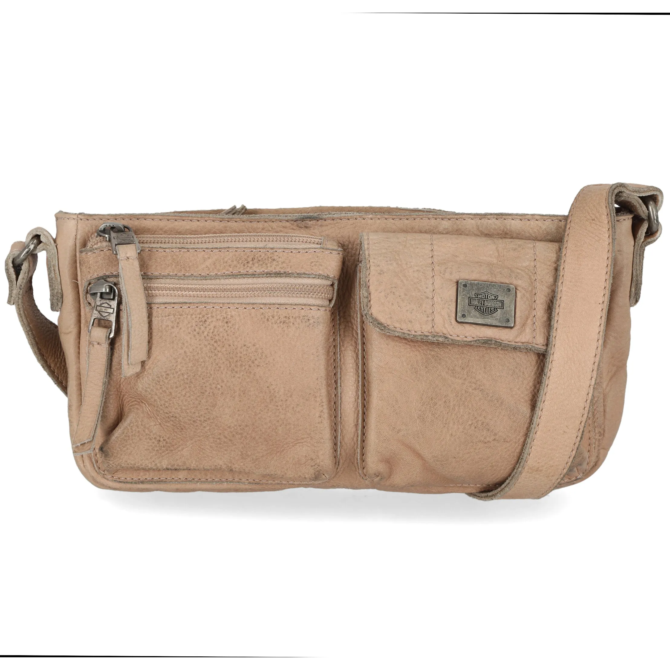 Harley-Davidson Women's Washed Genuine Leather Shoulder Bag Purse, MHW050