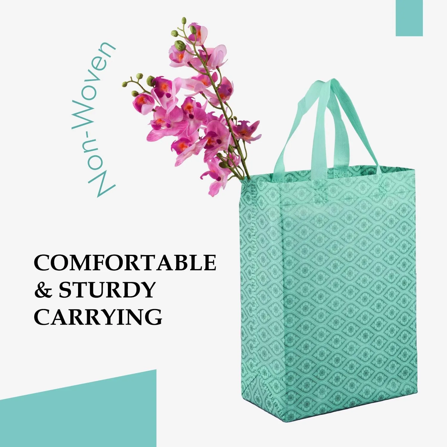 Heart Home Shopping Handbag | Grocery Handbag | Shopping Bag | Grocery Shopping Bag | Reusable Shopping Bags | Vegetable Bag | Eye-Print Carry Bag | Pack of 12 | Green