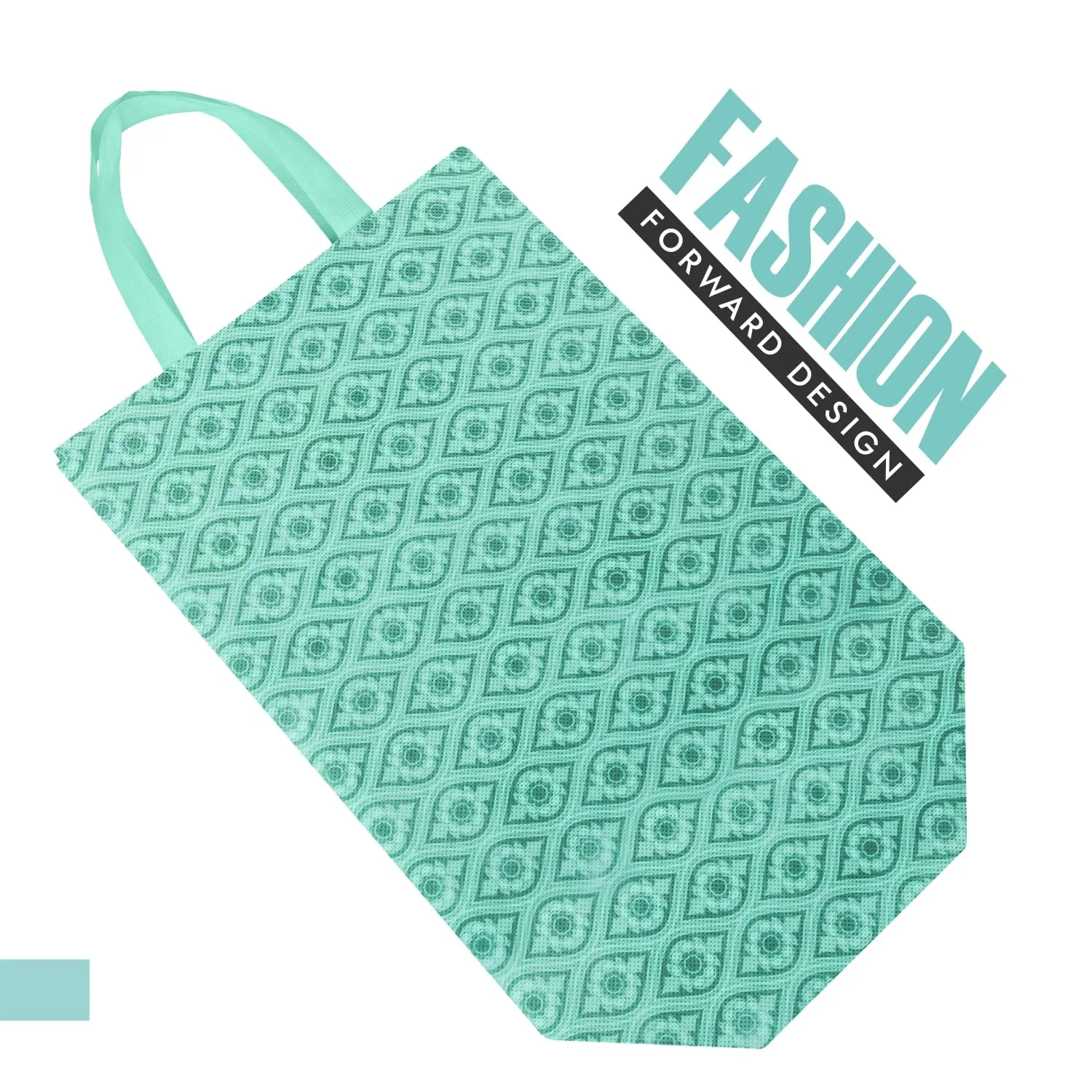 Heart Home Shopping Handbag | Grocery Handbag | Shopping Bag | Grocery Shopping Bag | Reusable Shopping Bags | Vegetable Bag | Eye-Print Carry Bag | Pack of 12 | Green